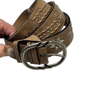 Ropers Belt Brown Leather Southwestern Stiched Size XXL 42-45 Cowboy Western